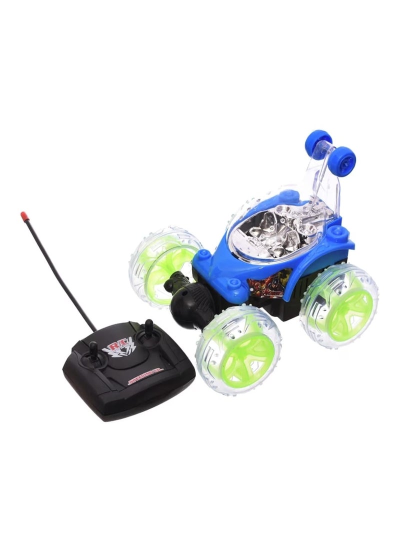 سيارة بهلوانية بجهاز تحكم عن بعد ، سيارة بهلوانية تدور 360 درجة مع اضواء ملونة ومفتاح موسيقى، قابلة لاعادة الشحن للاولاد والبنات - Image 1